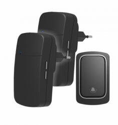 OMU system WBKK02-1A2VB Vezeték és elem nélküli csengő 1 adó - kinetic kapcsoló 2 vevő fekete (WBKK02-1A2VB)
