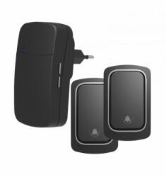 OMU system WBKK02-2A1VB Vezeték és elem nélküli csengő 2 adó - kinetic kapcsoló 1 vevő fekete (WBKK02-2A1VB)