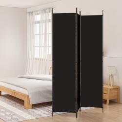 vidaXL 3 paneles fekete szövet térelválasztó 150x220 cm (350197)