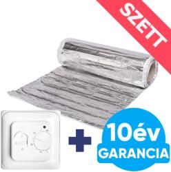 WENTOREX U-HEAT Alu-Mat elektromos fűtőszőnyeg 1 m2 / 150 Watt + manuális termosztát / padlófűtés szett - e-futesbolt