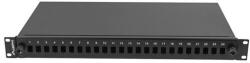 Lanberg 19" optikai patch panel 24xSC szimplex/24xLC duplex fekete (FOP1-24SS-LDB) - mzona