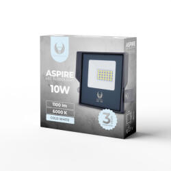  Led fényszóró, hideg fehér fény, 6000K, 1100lm, 10W, IP66, Forever Light Aspire