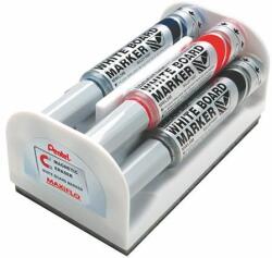 Pentel Táblamarker készlet, 6 mm, kúpos hegy, PENTEL "Maxiflo", 4 különbözõ szín (4 db) (PENMWL5M4N)