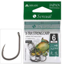 Mikado Xtra Strong Carp 6 Füles, Szakállas Pontyozó Horog 10db (HS805-6DB)