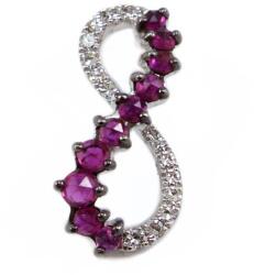 Ékszershop Fehérarany végtelen jel futó medál gyémánt kövekkel (1236575)