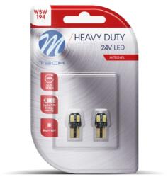m-tech Set 2 x becuri LED, W5W, Canbus, lumina Alba, 24V (LB9806W)