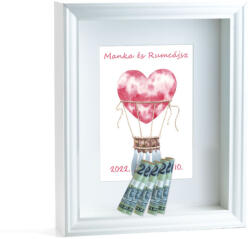 Partikellékek Pénzátadó nászajándék képkeret - Hőlégballon