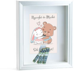 Partikellékek Pénzátadó nászajándék képkeret - Nyuszis Macis