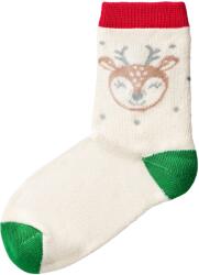 Vlnka Gyermek zokni birkagyapjúval rénszarvassal pirosas zöld zokniméret 30-34