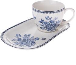 4home Blue Rose porcelán bögre tálcával , 445 ml