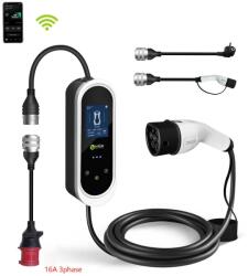 ZenCar ePRO -3 in 1 - 11kW WIFI elektromos autó otthoni töltő, utcai töltőkábel, fali konzol, kábeltartó (PE-proB11KWADA)