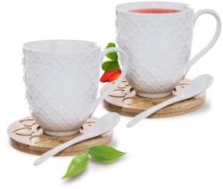 Orion Bambu porcelán csésze és csészealj készlet kiskanállal, 2 db-os