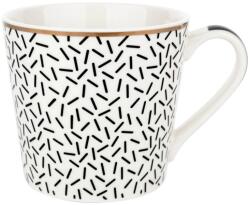FLORINA Black Avenue Astoria porcelán bögre, 400 ml, fekete-fehér