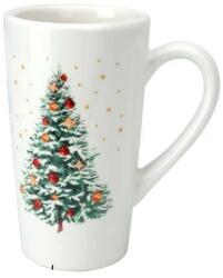 4home Díszített fa karácsonyi porcelán bögre, 550 ml