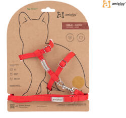 AMIPLAY AP Samba Cat hám szett macska M piros (110163)
