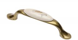 GTV Fogantyú porcelán betétes, íves, búzavirág mintás GTV (UPWP0728PK)