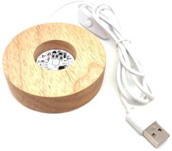 R. M. ékszer Ásványok Lámpa fa talpas színváltós USB 8cm (010114)