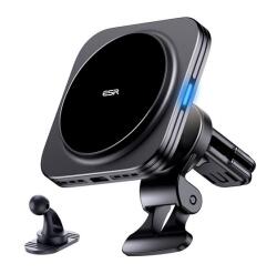 ESR HALOLOCK autós tartó (műszerfalra, szellőzőre, mágneses, 360°, 15W, wireless) FEKETE (GP-164274) - bluedigital