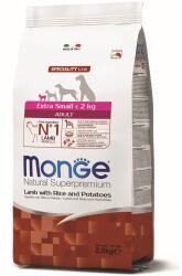 Monge Natural Superpremium Extra Small Adult Lamb, Rice & Potatoes - пълноценна суха храна за пораснали кучета от миниатюрни породи с агнешко, ориз и картофи - 2, 5 кг, Италия - 1488