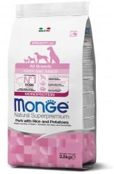 Monge Natural Superpremium All breeds Puppy and Junior Monoprotein Pork with Rice and Potatoes - пълноценна суха храна за подрастващи кученца от всички породи със свинско, ориз и картофи - 2, 5 кг, Италия -