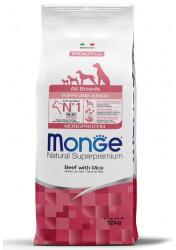 Monge Natural Superpremium All breeds Puppy and Junior Monoprotein Beef with Rice - пълноценна суха храна за подрастващи кученца от всички породи с телешко и ориз - 12 кг, Италия - 1365