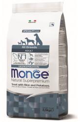 Monge Natural Superpremium All breeds Adult Monoprotein Trout with Rice and Potatoes - пълноценна суха храна за кучета в зряла възраст от всички породи с пъстърва, ориз и картофи - 2, 5 кг, Италия - 1334
