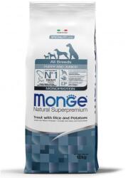 Monge Natural Superpremium All breeds Puppy and Junior Monoprotein Trout with Rice and Potatoes - пълноценна суха храна за подрастващи кученца от всички породи с пъстърва, ориз и картофи - 12 кг, Италия - 1