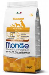Monge Natural Superpremium All breeds Adult Monoprotein Turkey with Rice and Potatoes - пълноценна суха храна за кучета в зряла възраст от всички породи с пуешко, ориз и картофи - 2, 5 кг, Италия - 1389