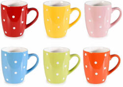 Decorer Set 6 cani portelan multicolor 8x10 cm, 300 ml (A72.13.21)