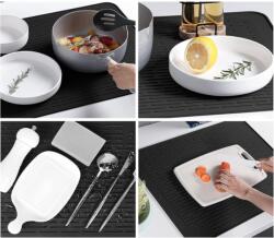 Sinzau Scurgator uscator universal din Silicon, Negru, 45 x 40 cm, Multifunctional, Antiderapant, Rezistent la Caldura, Usor de Curatat (B09SZ3D3FC) Uscator vase