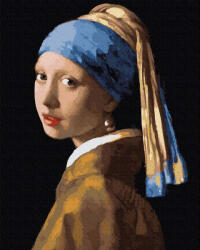 iPicasso Set pictura pe numere, cu sasiu, Fata cu cercel de perla - Vermeer, 40x50 cm (PC4050731)