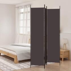 vidaXL Параван за стая, 3 панела, кафяв, 150x220 см, плат (350195)