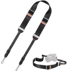 K& F Concept lapos nyakpánt gyorskioldó csattal, 4, 5cm x 100-145cm (fekete) (KF-13-132V1)