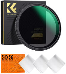 K& F Concept NANO-X, VARIO ND 2-32 szűrő, W/O Black cross, vízlep. , karcálló, +3db törlőkendő (72mm) (KF-01-1803V1)