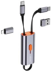 USAMS Кабел USAMS US-SJ560, от USB-C(м) към Lightning(м)/USB-C(м)/USB-А(м), 0.3m, 60W, сив (US-SJ560)