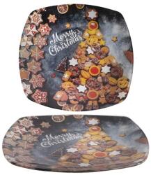  IRIS üveg tányér mézeskalács minta 25x25cm (102008)