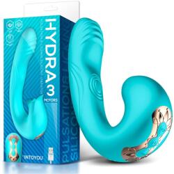 INTOYOU Hydra Vibe with Pulsation and Clitoris Stimulating Tongue 3 Motors Turquoise Vibrator
