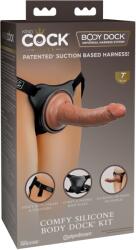 Pipedream - King Cock Elite Comfy Silicone Body Dock Kit Black/ Dark Brown