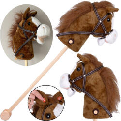 Inlea4Fun Căluț cu baston pentru călărit, cu sunete - Inlea4Fun HOBBY HORSE - marou închis (JO-ZA5442 CB)