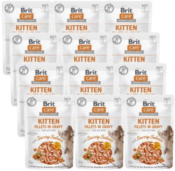Brit BRIT CARE Cat Kitten Fillets in Gravy with Savory Salmon Enriched with Sea Buckthorn and Nasturtium 12x85g