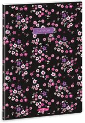Ars Una Ars Una: Pearl Blossom fekete extra kapcsos vonalas füzet A/4 (53113771) - innotechshop