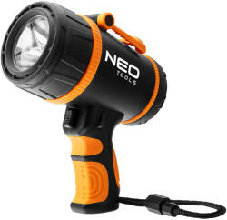 NEO TOOLS Keresőlámpa, 1000lm fényerő, 3, 7V/2200mAh akku, vízálló, powerbank funkció, töltéskijelző, 350m hatótávolság (99-114)