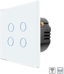 Luxion Intrerupator Cvadruplu Wi-Fi + RF433 cu Touch din Sticla LUXION