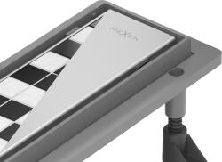 Mexen Flat ABS, zuhanylefolyó 2 az 1-ben 60 cm, csiszolt acél, 1069060 (1069060)