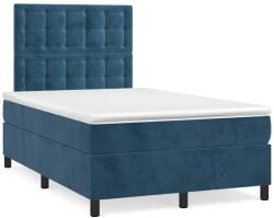 vidaXL sötétkék bársony rugós ágy matraccal 120x190 cm (3270023)