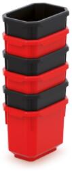 Prosperplast Cutii plastic 110x75x263mm Black/Red 6buc