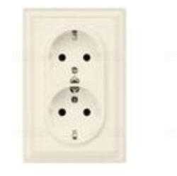 Siemens 5UB2202 kettős dugalj, 117x80mm, krémfehér (RAL1013), DELTA i-system - Készlet erejéig! ! ! (5UB2202)