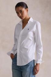 Ralph Lauren pamut ing női, galléros, fehér, regular - fehér 42 - answear - 70 990 Ft