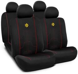 MOMO Set Huse Scaune Auto pentru Skoda Octavia 3 - Momo Modern, negru si cusatura rosie, 10 bucati