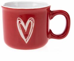 4home Christmas heart II karácsonyi kerámia bögre piros, 90 ml